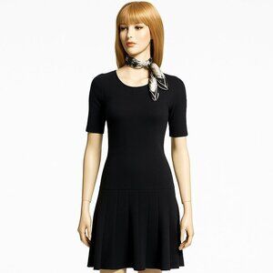 Talbots Knit Drop Waist Midi Dress Black Size L